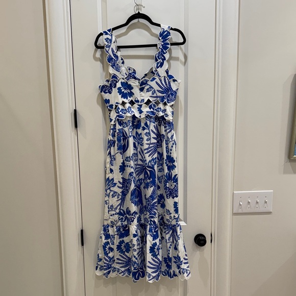 FARM Rio Blue Floral Midi Dress - Picture 3 of 3